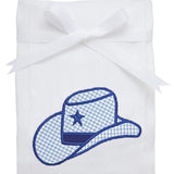 3 Marthas Cowboy Hat Applique Burp Cloth