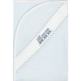Nellapima Blue Herringbone Embroidered Receiving Blanket