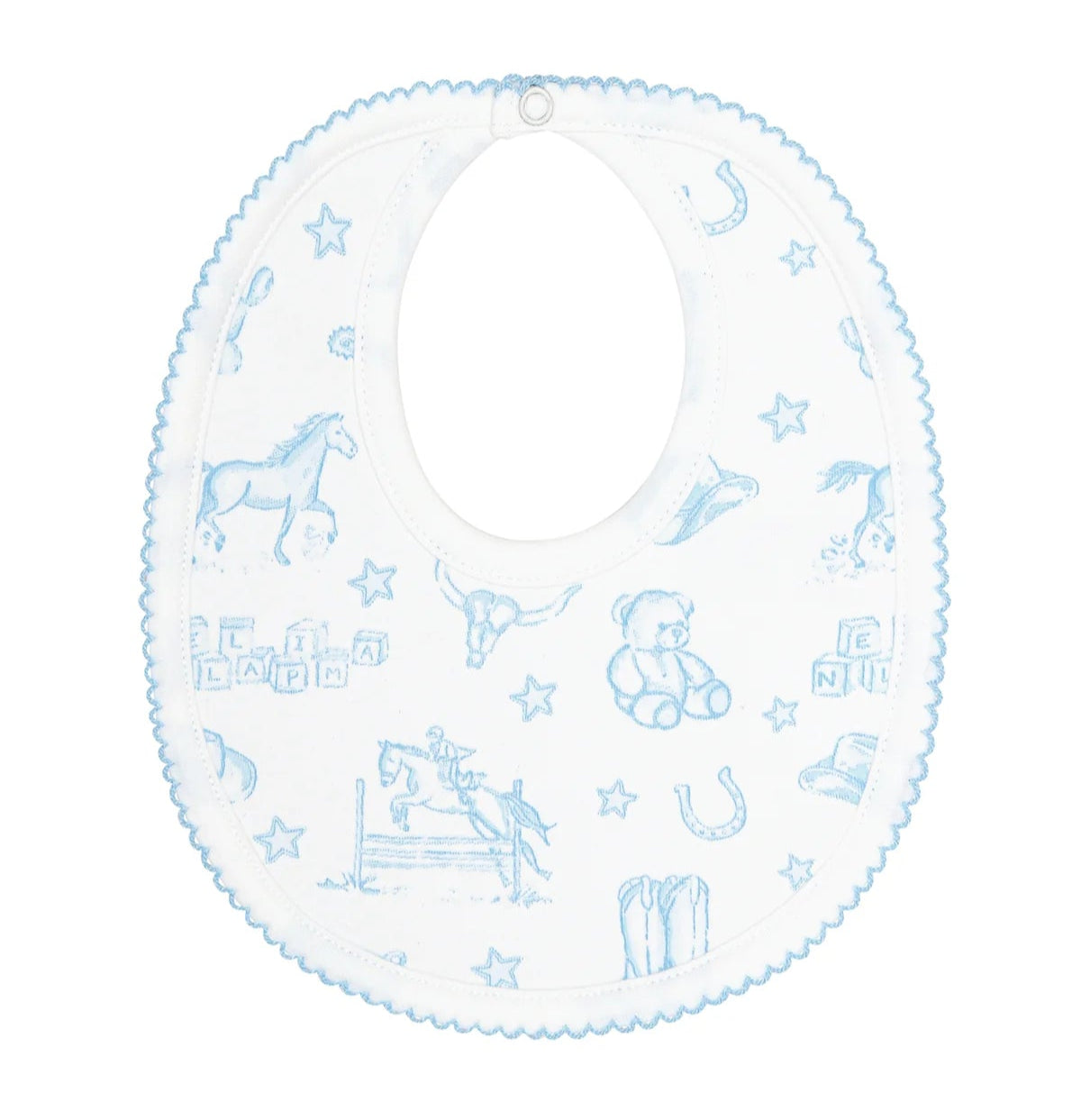 Nellapima Blue Lone Star Toile Bib