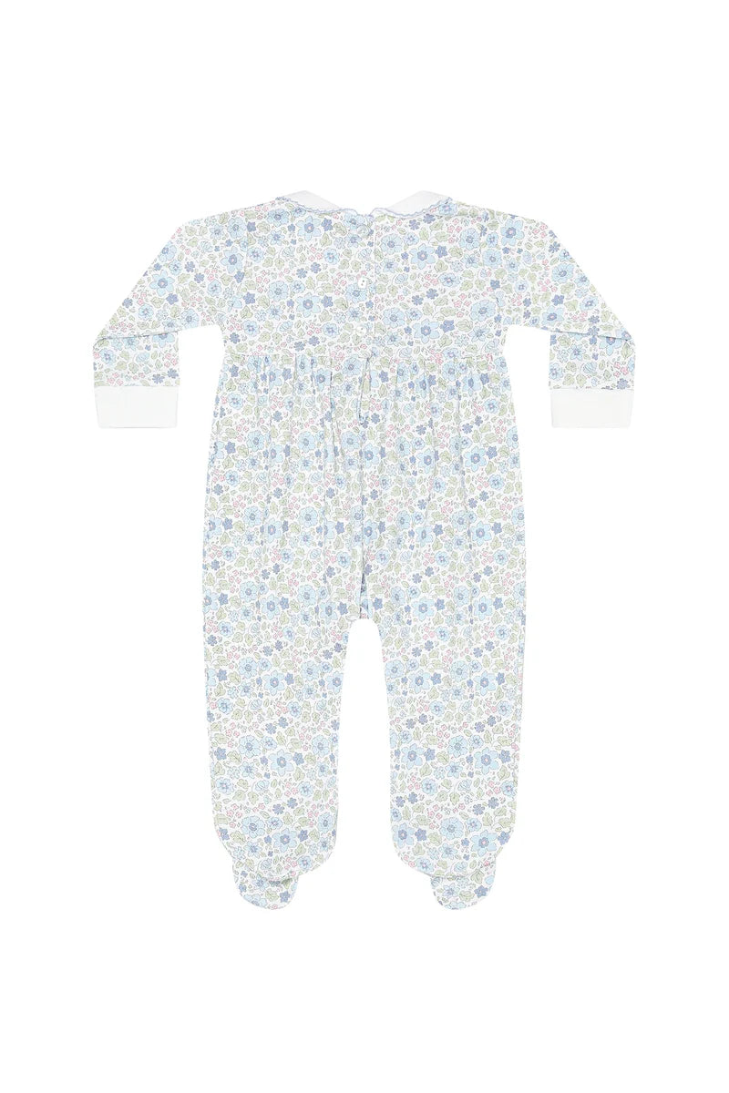 Nellapima  Blue Meadow Smocked Footie 