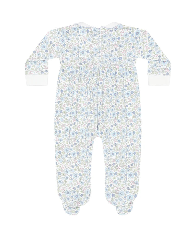 Nellapima  Blue Meadow Smocked Footie 