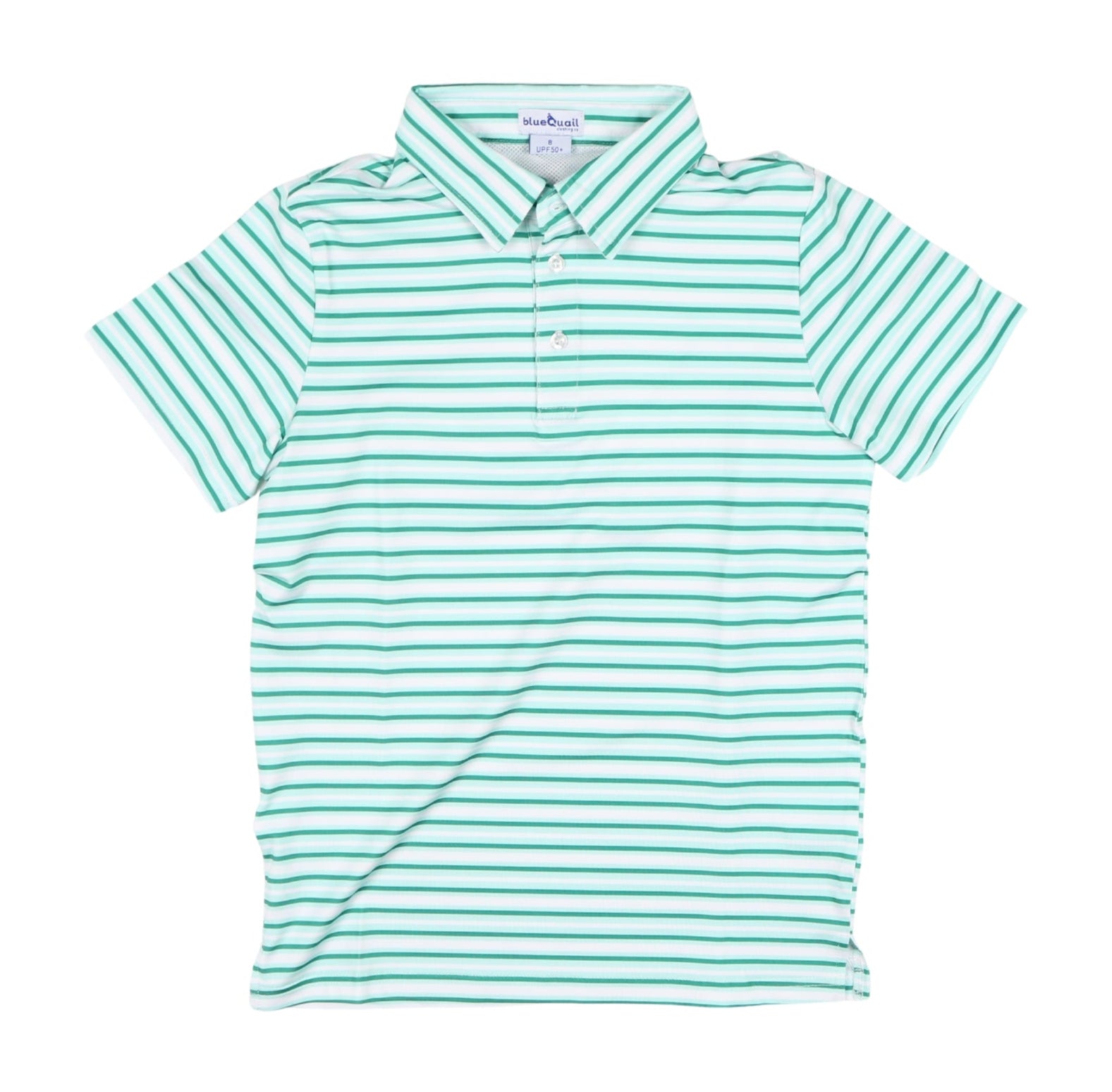 BlueQuail Emerald Stripe Polo Short Sleeve Shirt