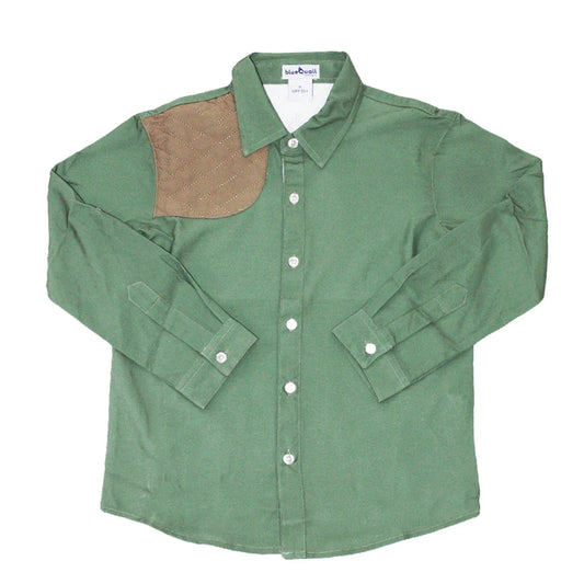 BlueQuail Sage Green and Khaki Long Sleeve Shirt