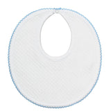 Nellapima Milano Baby Bib- Blue Picot Trim