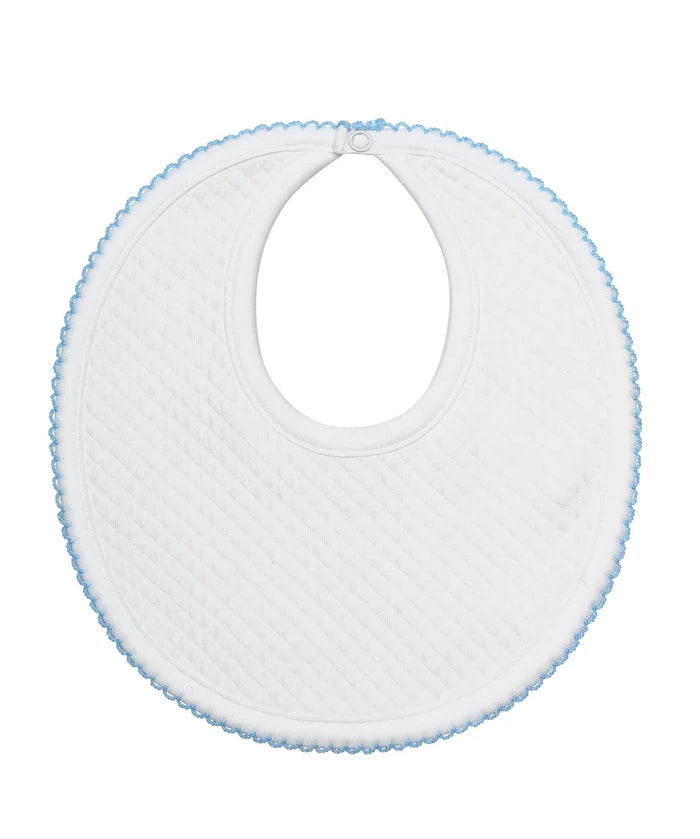 Nellapima Milano Baby Bib- Blue Picot Trim