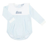Nellapima Blue Herringbone Embroidered Bubble- Train