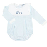 Nellapima Blue Herringbone Embroidered Bubble- Train