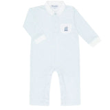 Nellapima Blue Herringbone Embroidered Playsuit