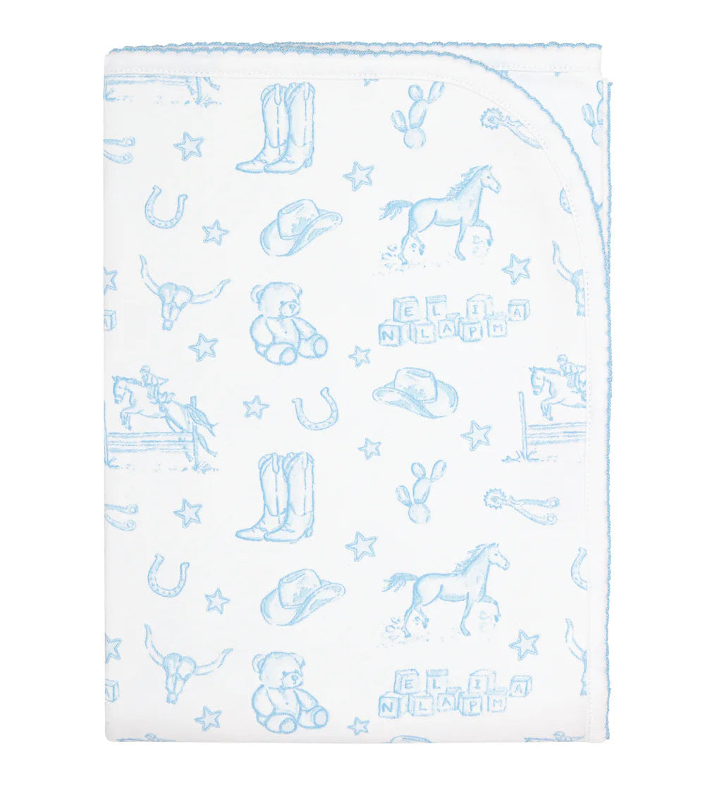 Nellapima Blue Lone Star Toile Blanket
