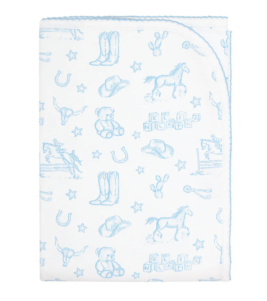 Nellapima Blue Lone Star Toile Blanket