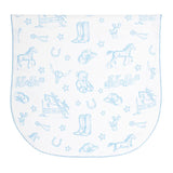Nellapima Blue Lone Star Toile Burp Cloth