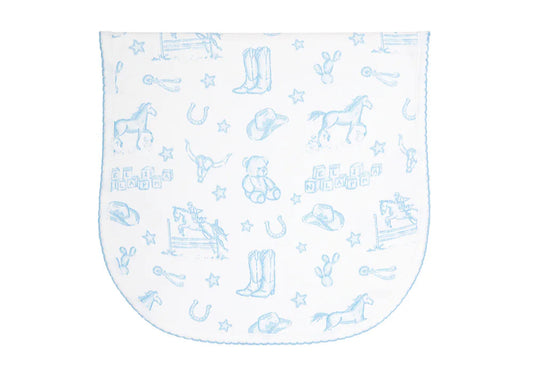 Nellapima Blue Lone Star Toile Burp Cloth