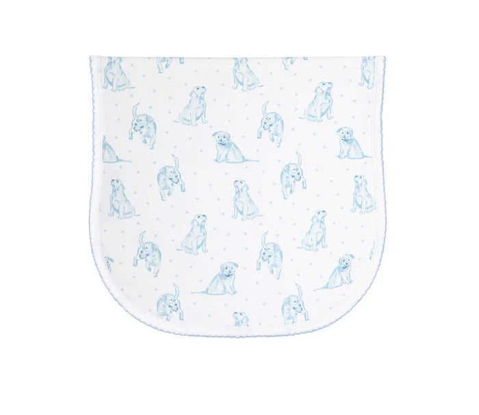Nellapima Blue Puppy Love Burp Cloth