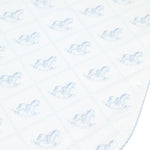 Nellapima Blue Rocking Horse Receiving Blanket