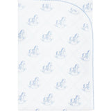 Nellapima Blue Rocking Horse Receiving Blanket
