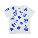 Belle Cher Blue and White Cheer Shirt- Kid's