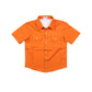 BlueQuail Gameday Burnt Orange Pearl Snap Boys Short Sleeve Shirt