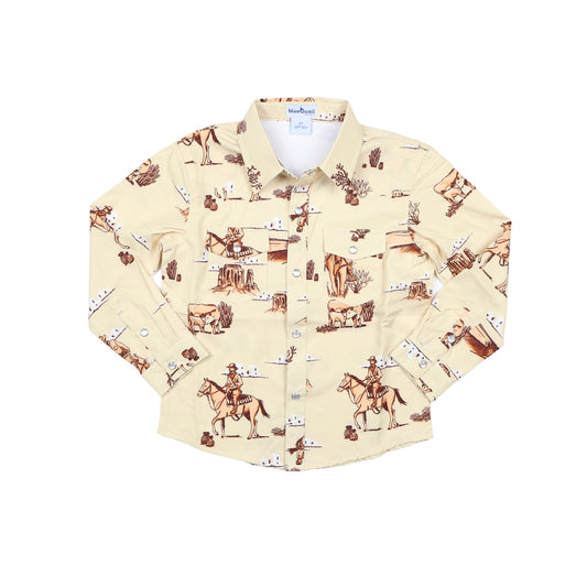 BlueQuail Cattle Drive Pearl Snap Long Sleeve Shirt for kids