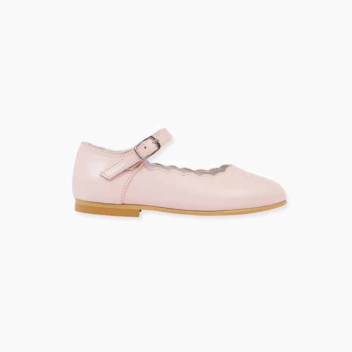 Blush Leather Girl Scallop Mary Jane children's Shoes