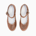 La Coqueta Rose Gold Girl Scallop Mary Jane