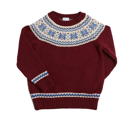 Pepa London Classic Fair Isle Merino Wool Jumper in Burgundy