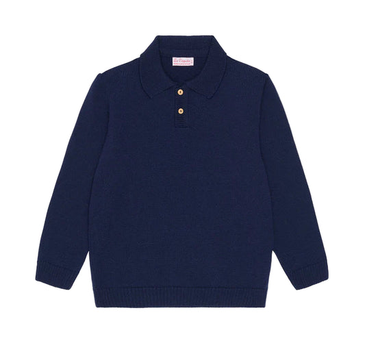 La Coqueta Navy Brio Merino Boy Sweater
