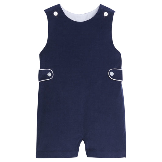 Little English Button Tab Jon Jon- Navy Corduroy