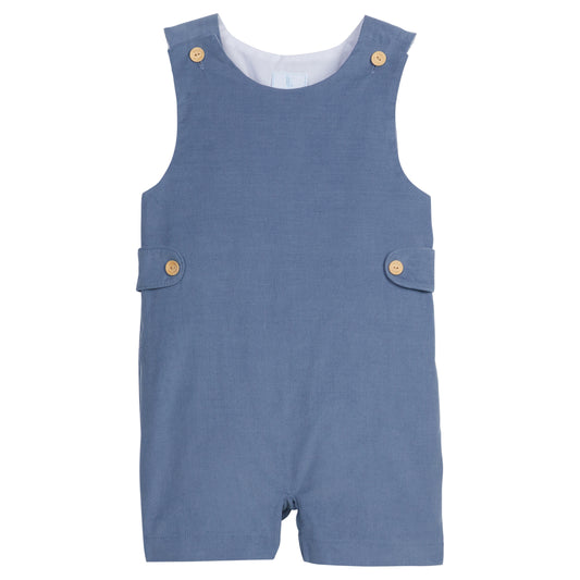 Little English Button Tab Jon Jon- Stormy Blue Corduroy