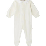 Bonpoint Tintina Embroidered Collar Pointelle Knit Pajamas
