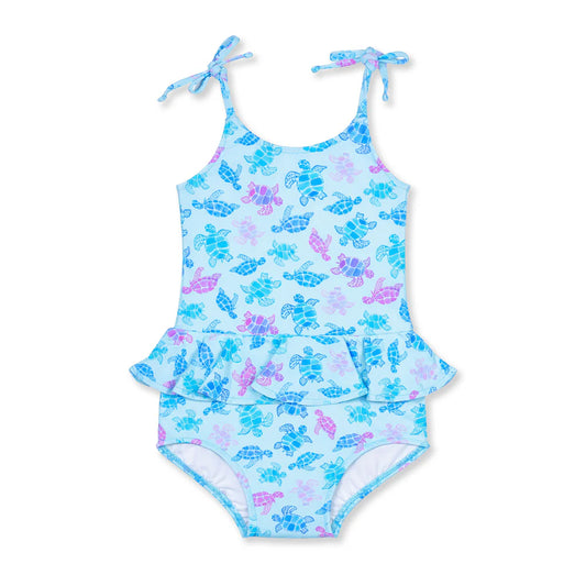 Florence Eiseman Turtle Print Skirted Swimsuit
