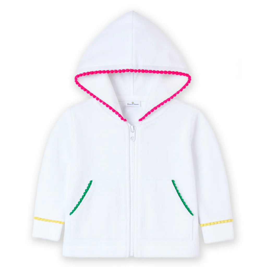 Florence Eiseman Terry Hoodie With Pom Poms