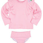 Florence Eiseman Stripe Seersucker Rash Guard Swimsuit With Flower