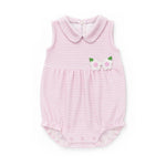Florence Eiseman Stripe Terry Romper With Flowers