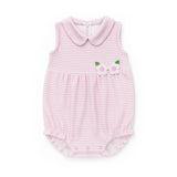 Florence Eiseman Stripe Terry Romper With Flowers
