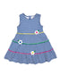 Florence Eiseman Stripe Knit Dress With Pom Poms and Flowers