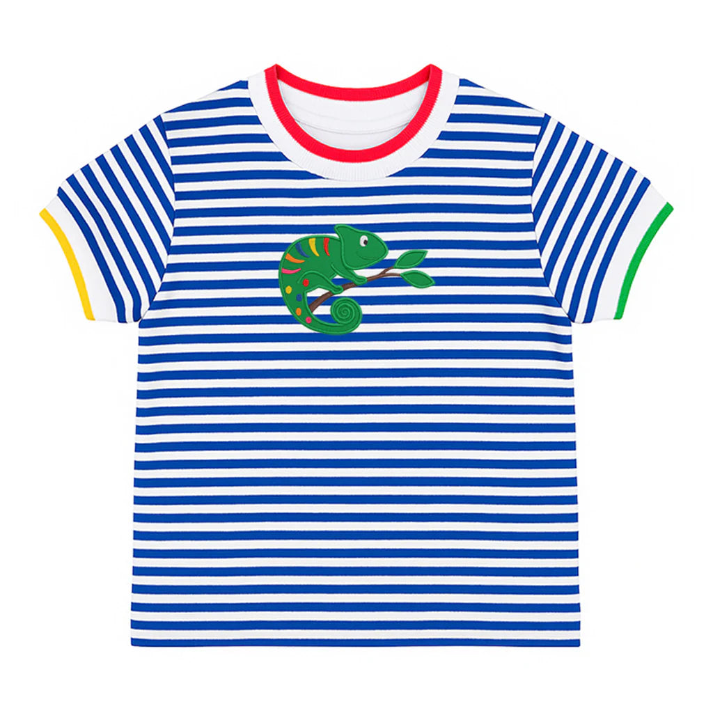 Florence Eiseman Stripe Knit T Shirt With Lizard