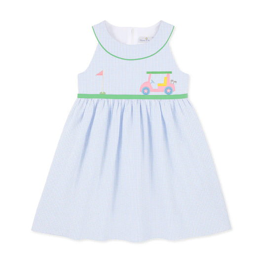 Florence Eiseman Check Seersucker Dress With Golf Cart