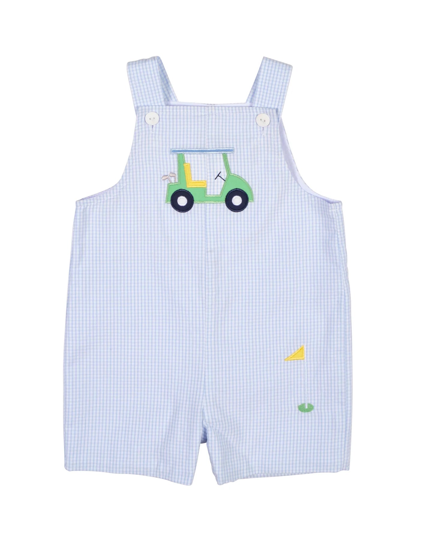 Florence Eiseman Check Seersucker Shortall With Golf Cart