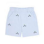 Florence Eiseman Check Seersucker Short With Embroidered Golf Clubs