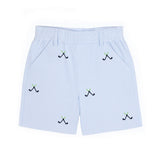 Florence Eiseman Check Seersucker Short With Embroidered Golf Clubs