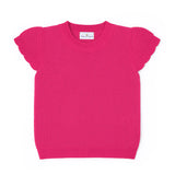 Florence Eiseman Short Sleeve Sweater With Scallop Edges 