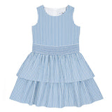 Seersucker Dress With Waist Ruching