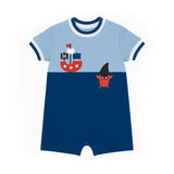 Florence Eiseman Knit Shortall With Pirate Ship and Crab
