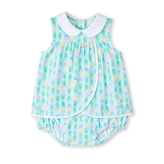 Florence Eiseman Printed Knit Tulip Romper