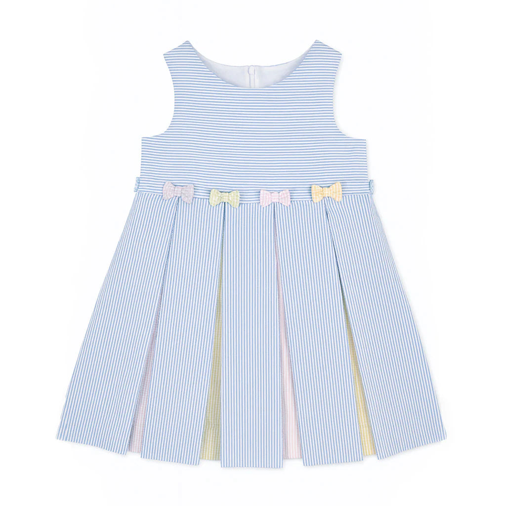 Florence Eiseman Multicolor Seersucker Pleated Dress