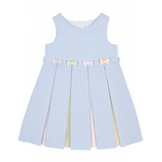 Florence Eiseman Multicolor Seersucker Pleated Dress