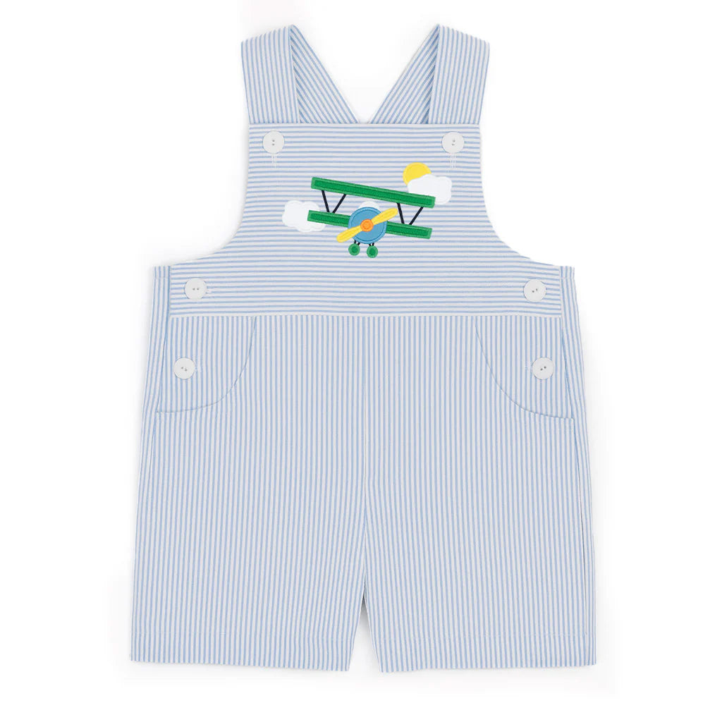 Florence Eiseman Seersucker Shortall With Airplane