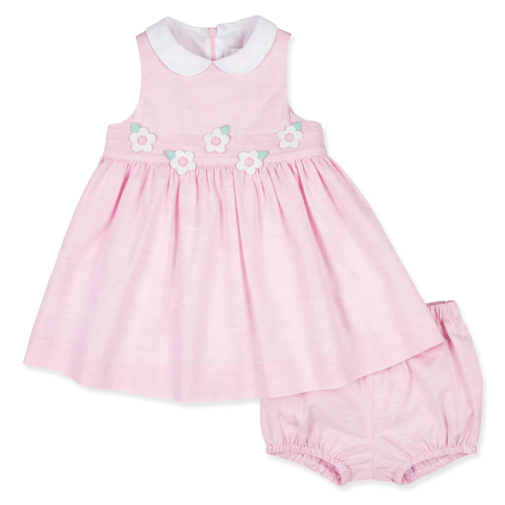 Florence Eiseman Linen-Look Dress and Bloomers With Flowers