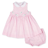 Florence Eiseman Linen-Look Dress and Bloomers With Flowers