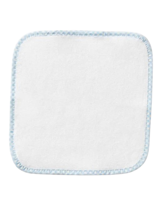 Baby Washcloth- Light Blue Gingham (Pair)